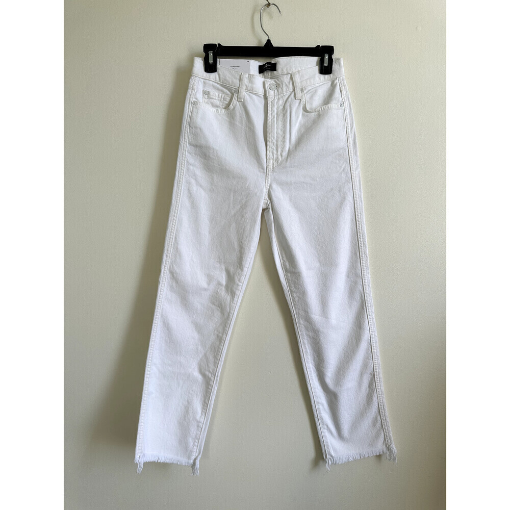 7 For All Mankind High Waist Cropped straight jeans In Prince White 28 $190USD